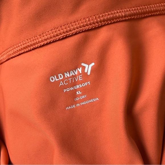 Old Navy Vibrant Orange and Red Zip Crop Top - Picture 6 of 7